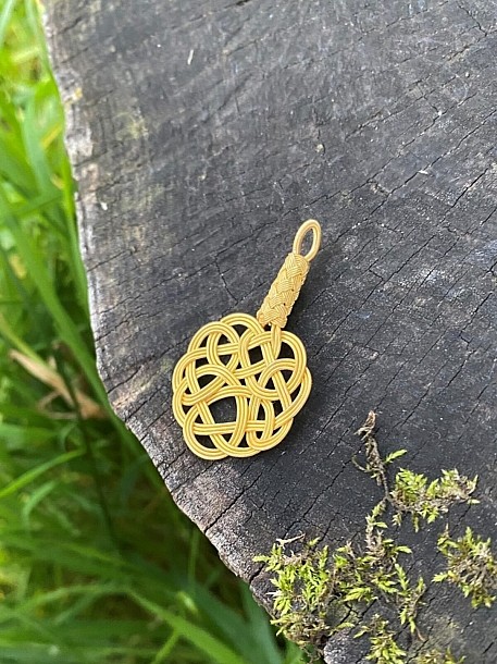 Aşk Düğümü Gümüş Kazaziye Altın Kaplama Kolye Ucu