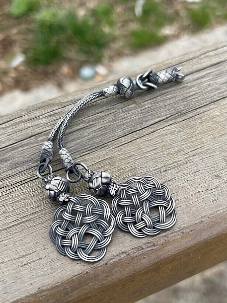 Aşk Düğümü Gümüş Kazaziye Ikili Gümüş Tesbih Püskülü