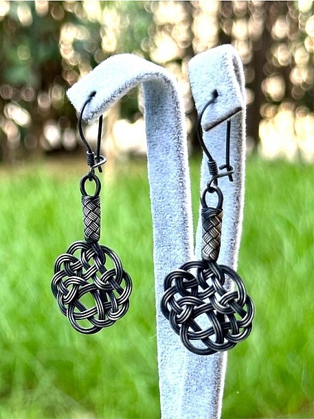 Aşk Düğümü Kazaziye Örme Gümüş Küpe - 04