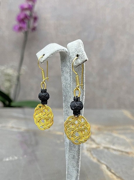 Aşk Düğümü Kazaziye Örme Gümüş Küpe