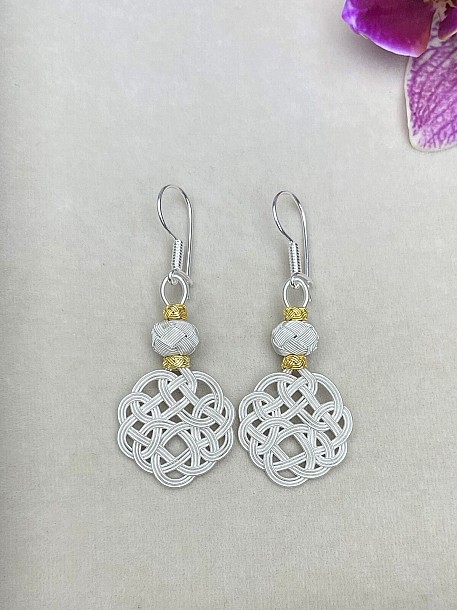 Aşk Düğümü Kazaziye Örme Gümüş Küpe