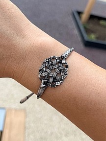 Aşk Düğümü Oksitli Gümüş Bilekik Asansörlü Model