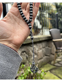 Aşk Düğümü Tek Püsküllü Gümüş Kazaziye Tesbih - Özel hediyelik parça