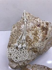 Kazzaze Aşk Düğümü Üçlü Gümüş Püskül