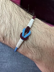 Bordo Mavi Gemici Düğümü Gümüş Kazaziye Trabzon Spor Renkleri Taraftar Bilekliği Bılts04