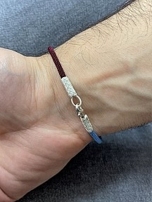 Bordo Mavi Gemici Düğümü Gümüş Kazaziye Trabzon Spor Renkleri Taraftar Bilekliği Bılts04