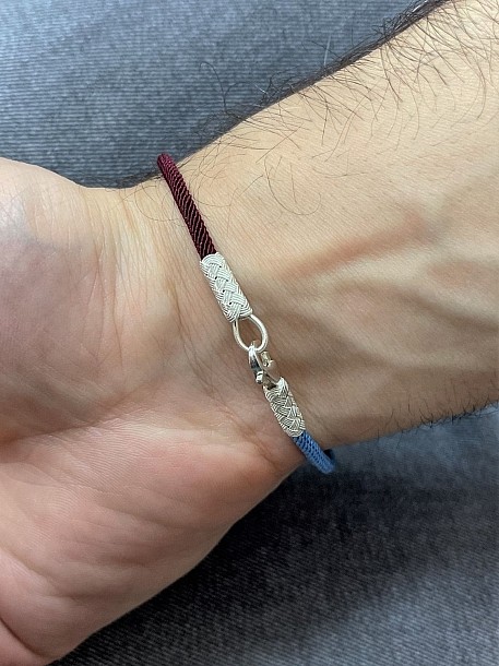 Bordo Mavi Gemici Düğümü Gümüş Kazaziye Trabzon Spor Renkleri Taraftar Bilekliği Bılts04