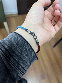 Bordo Mavi Gemici Düğümü Gümüş Kazaziye Trabzon Spor Taraftar Bilekliği