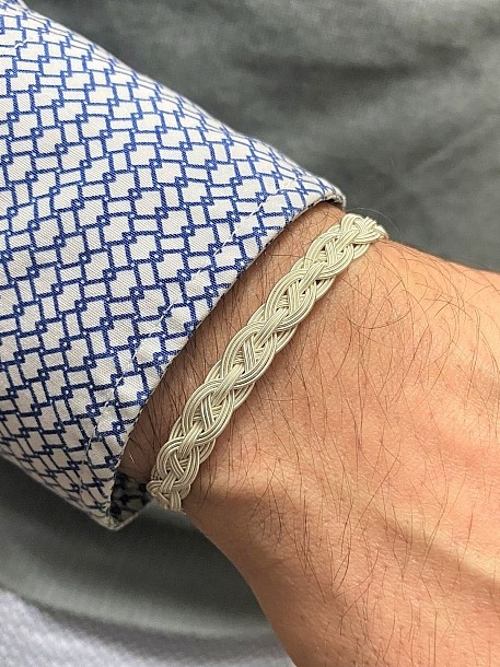 Çarpraz Örgü Gümüş Kazaziye Bileklik