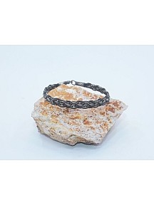 Çarpraz Örgü Oksitli Gümüş Kazaziye Bileklik