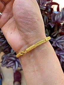 Çift Zincir Gümüş Kazaziye Gold Bileklik