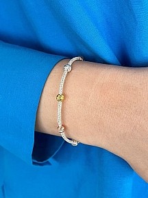 Detaylarda İhtişam - Gümüş Kazaziye Dorika Boncuk Detaylı Bileklik