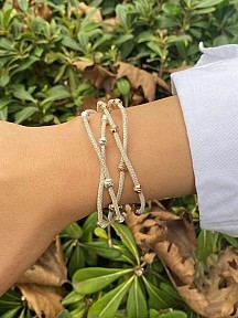 Dorika Boncuk Detaylı Gümüş Kazaziye Bileklik