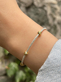 Dorika Boncuklu Kazaziye Gümüş Bileklik, Tek Zincir El Dokuması Gümüş, Geleneksel El Örgüsü Takı