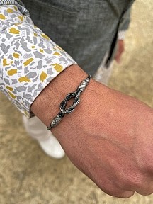 Gemici Düğümü Gümüş Kazaziye Bileklik