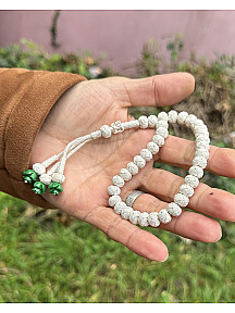 Gül Detaylı Üç Sallantılı Gümüş Rengi Gümüş Kazaziye Tesbih - Kazaz Tesbih Sevenlere En Güzel Hediye