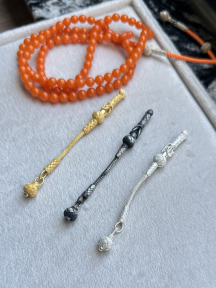 Gümüş Kazaziye Klasik Model Tek Sallantılı Tesbih Püskülü - Oksitli