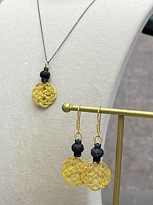 Gümüş Kazaziye Aşk Düğümü Kolye Küpe Set - Set010 Hediyelik Özel Koleksiyon