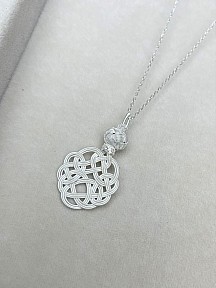Gümüş Kazaziye Aşk Düğümü Kolye Küpe Set - Set010 Hediyelik Özel Koleksiyon
