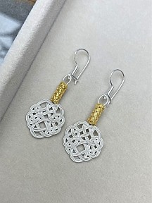Gümüş Kazaziye Aşk Düğümü Kolye Küpe Set - Set03