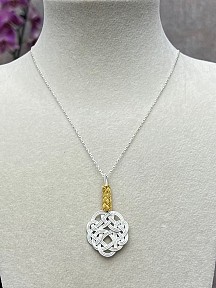 Gümüş Kazaziye Aşk Düğümü Kolye Küpe Set - Set03
