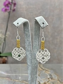 Gümüş Kazaziye Aşk Düğümü Kolye Küpe Set - Set03