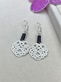 Gümüş Kazaziye Aşk Düğümü Kolye Küpe Set - Set03
