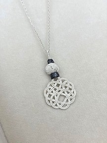 Gümüş Kazaziye Aşk Düğümü Kolye Küpe Set - Set04 Iki Sıralı