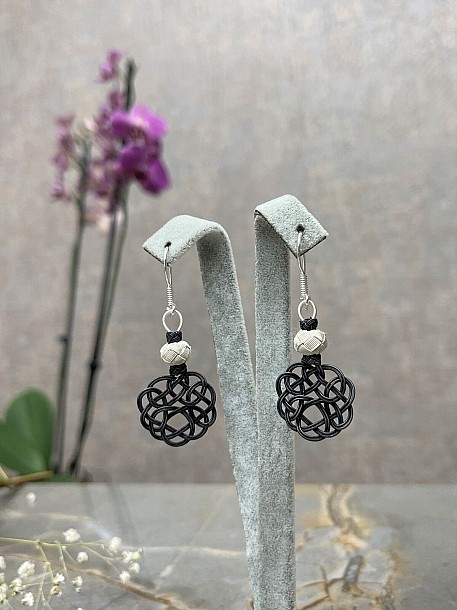 Gümüş Kazaziye Aşk Düğümü Kolye Küpe Set - Set04 Iki Sıralı