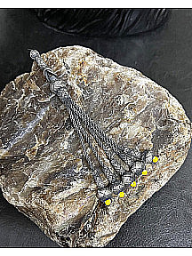 Gümüş Kazaziye Burgu Zincirli Büyük Tespihlere Uygun Beşli Gümüş Tesbih Püskülü