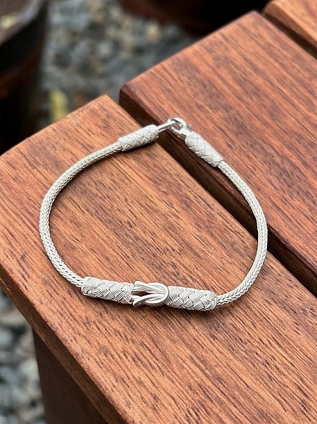 Gümüş Kazaziye Çift Ajur Detaylı Gümüş Bileklik Bıl017