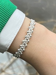 Gümüş Kazaziye Dorika Boncuklu Bileklik 133