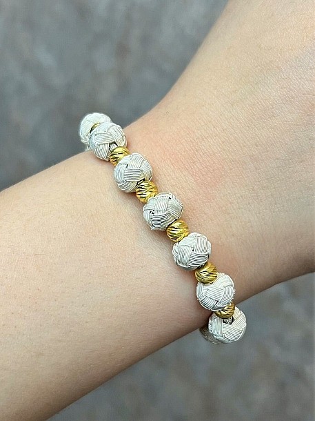 Gümüş Kazaziye Dorika Detaylı Özel Tasarım Bileklik BIL084