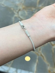Gümüş Kazaziye Dorika Detaylı Özel Tasarım Bileklik