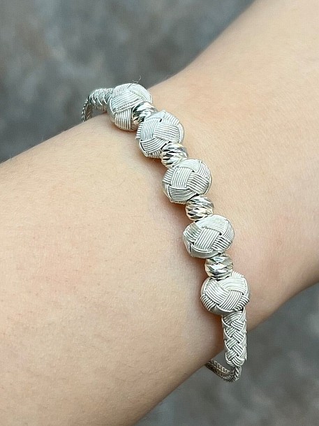 Gümüş Kazaziye Dorika Detaylı Özel Tasarım Bileklik