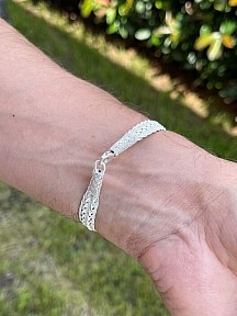 Gümüş Kazaziye El Örgüsü Bileklik Bıl2008