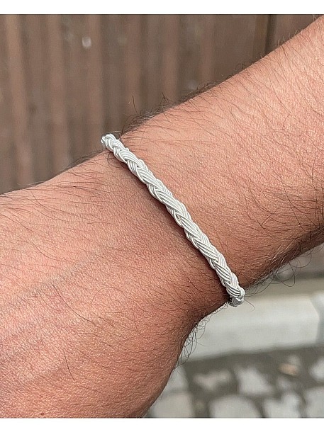 Gümüş Kazaziye El Örgüsü Bileklik Bıl2010