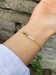 Gümüş Kazaziye Gümüş- Gold Örme Bileklik