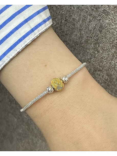 Gümüş Kazaziye Gümüş Dorika Boncuklu Bileklik