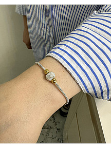 Gümüş Kazaziye Gümüş Dorika Boncuklu Bileklik