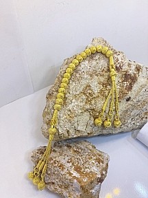 Gümüş Kazaziye Klasik Model Üç Püsküllü El Örgüsü Zaza Tesbih - Koleksiyon Tesbihi