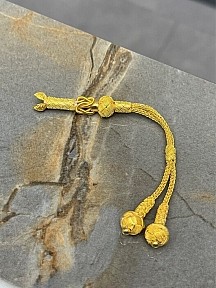 Gümüş Kazaziye Kristal Taşlı İkili Tesbih Püskülü