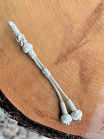 Gümüş Kazaziye Kristal Taşlı İkili Tesbih Püskülü