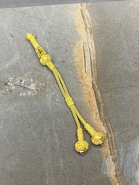 Gümüş Kazaziye Kristal Taşlı İkili Tesbih Püskülü