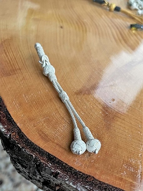 Gümüş Kazaziye Kristal Taşlı İkili Tesbih Püskülü