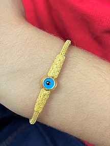 Gümüş Kazaziye Nazar Boncuklu Altın Kaplama Çocuk Bebek Bilekliği