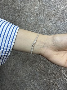 Gümüş Kazaziye Nazar Boncuklu ve Dorika Detaylı Bileklik