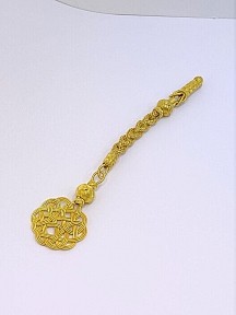 Gümüş Kazaziye Örgü Detay Tekli Tesbih Püskülü