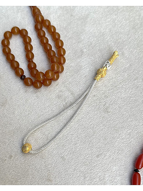 Gümüş Kazaziye Özel Halka Kamçı Model Gümüş Tespih Püskülü