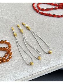 Gümüş Kazaziye Özel Halka Kamçı Model Gümüş Tespih Püskülü